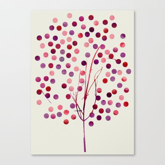 Tree of Life_Berry by Jacqueline & Garima Canvas Print