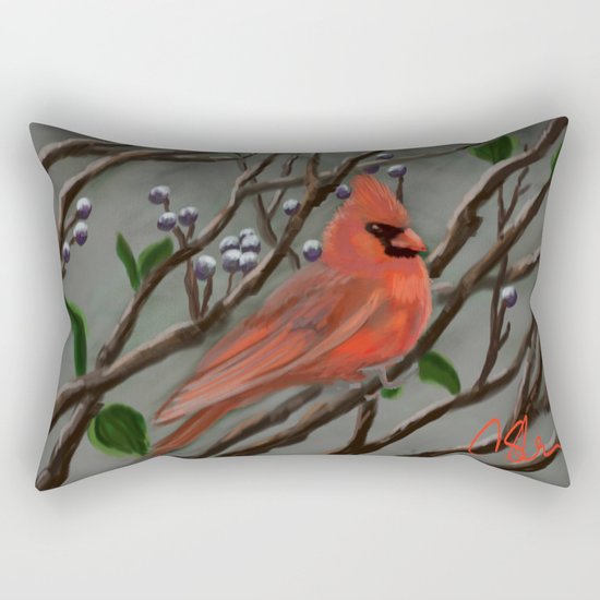 Male Cardinal DP151210a-14 Rectangular Pillow