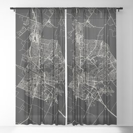 Salinas USA - City Map Drawing - Minimal Aesthetic Sheer Curtain