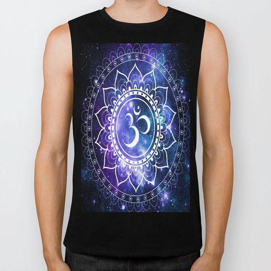 Om Mandala: Violet & Teal Galaxy Biker Tank