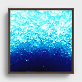 Turquoise Ombre CrySTALS Framed Canvas