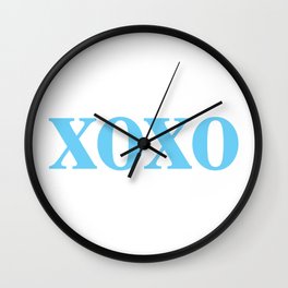 Light Blue XOXO Wall Clock