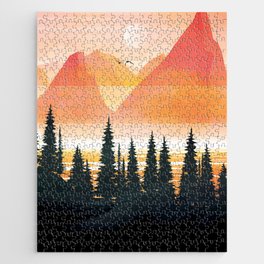 Pine Forest Sunset 1 Jigsaw Puzzle