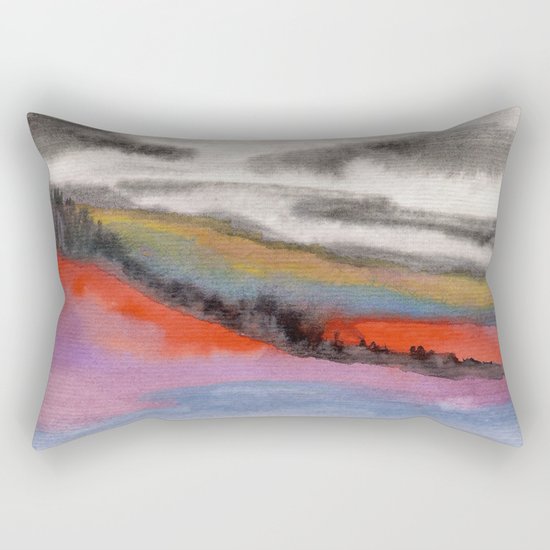 Watercolor abstract landscape 05 Rectangular Pillow
