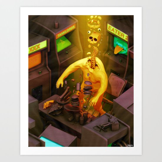 Abduction of the Arcade Fiend Art Print