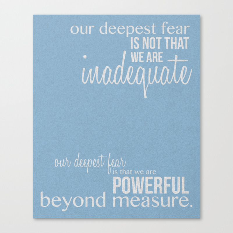 Our Deepest Fear - Coach Carter - Quote Poster Canvas Print by ehhdesign |  Society6