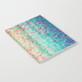 yellow green blue floral illusion perceived fabric look Notebook