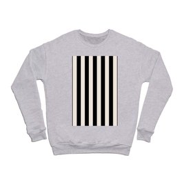 Black And Cream White Vertical Stripes Crewneck Sweatshirt