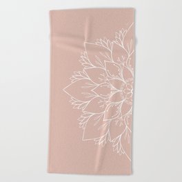 Botanical Mandala - Delicate & Floral Beach Towel