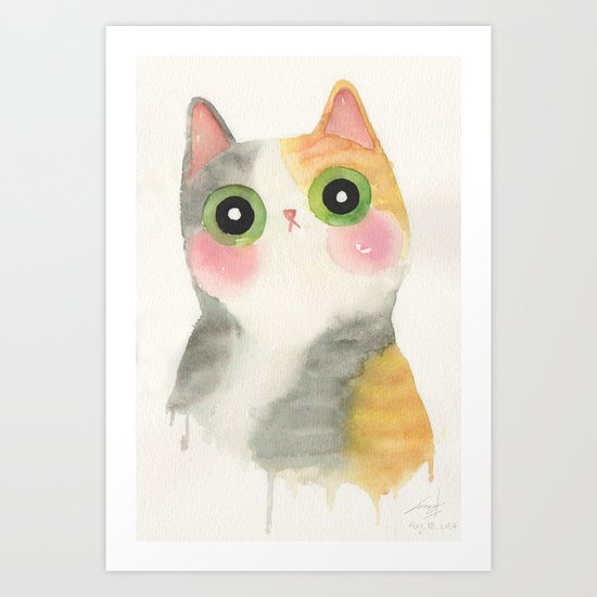 calico cat Art Print