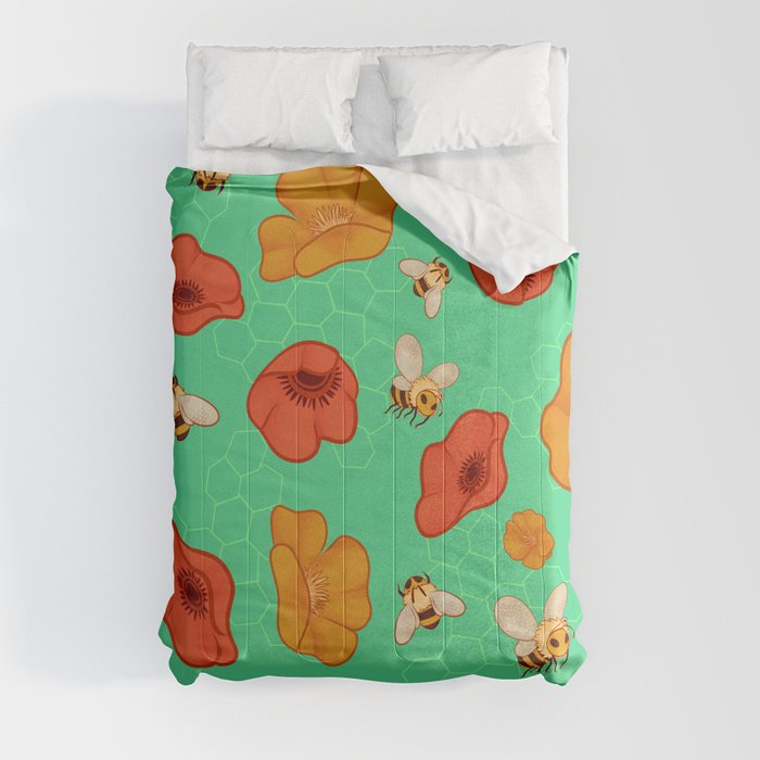 Poppies & Bees Comforter