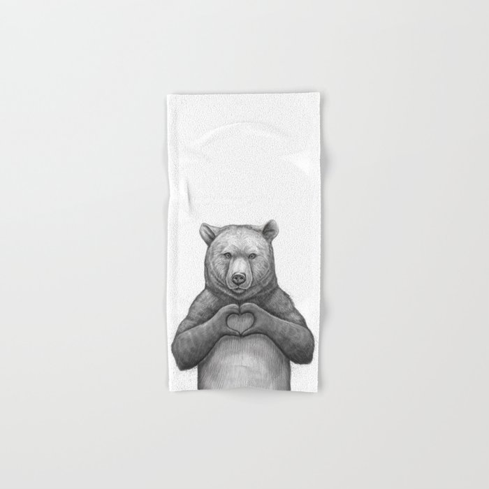 Bear with love Hand & Bath Towel by NikKor | Society6