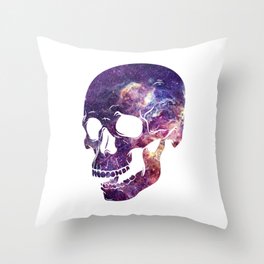 galaxy skull Throw Pillow