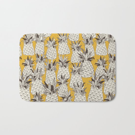 pineapple sunshine yellow Bath Mat