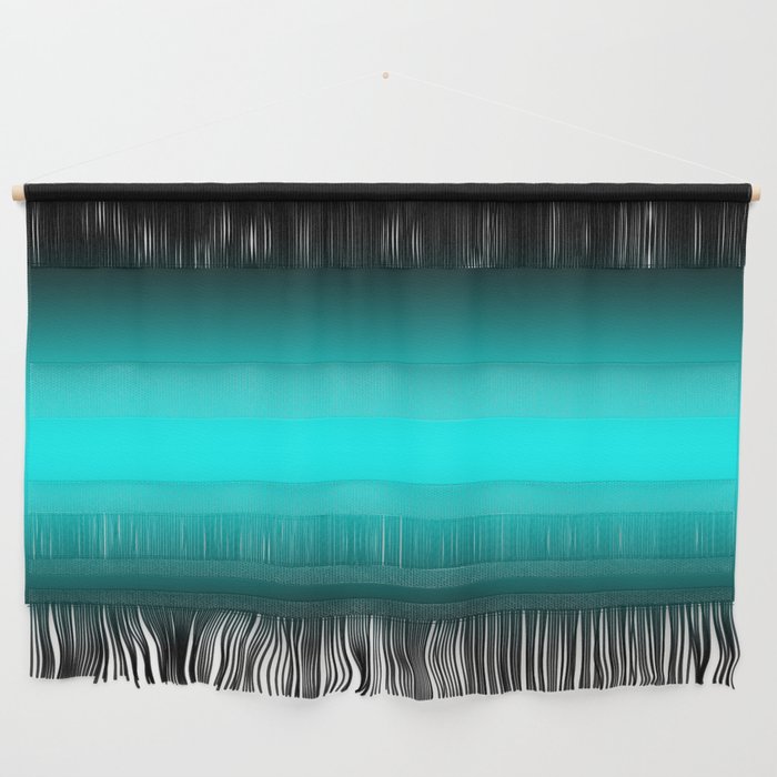 Black Edge Cyan Horizontal Gradient Wall Hanging