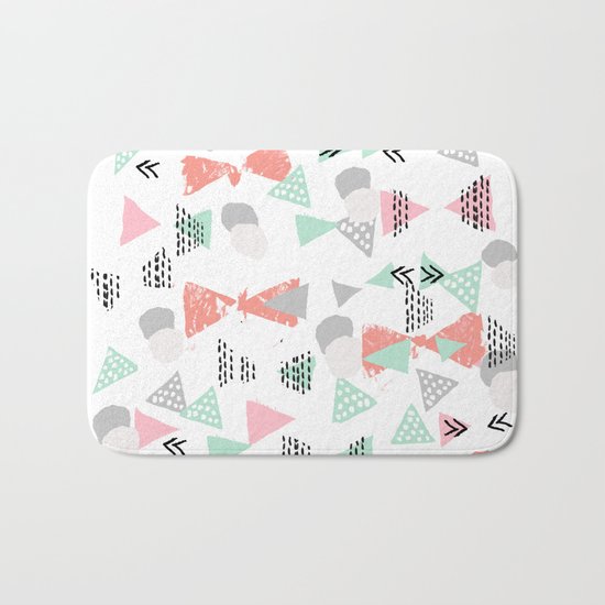 Pastel minimal pattern gender neutral nursery pattern home office trendy designs Bath Mat