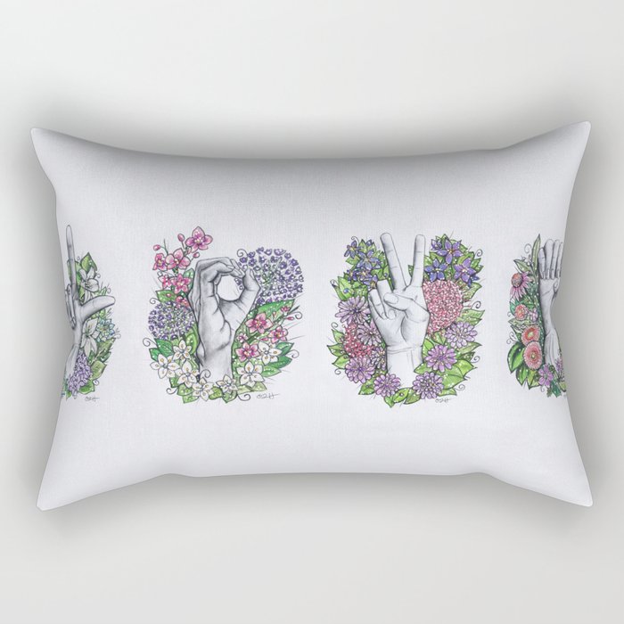 LOVE- ASL alphabet art Rectangular Pillow