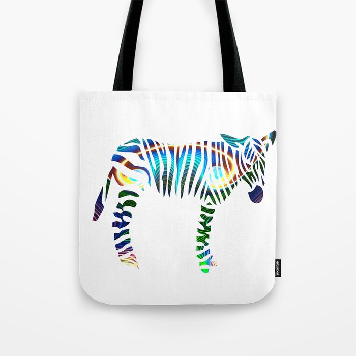 fluffy zebra tote bag