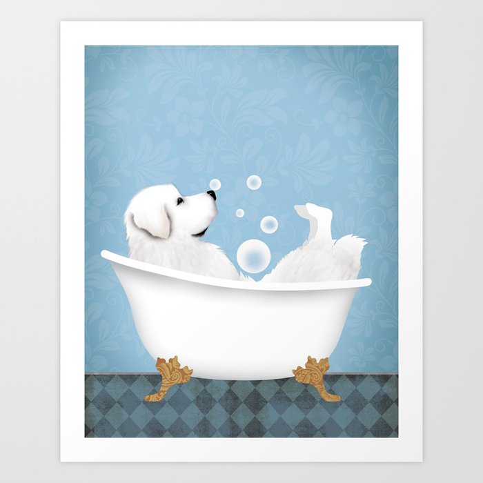 Dog bath wall outlet art