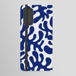Aquamarine Matisse cut outs seaweed pattern on white background Android Wallet Case