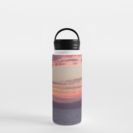 Mexico Photography - Beautiful Sunset Over The Calm Beach Water Bottle