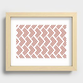 Red and White Chevron Arrow Pattern Pairs Dunn and Edwards 2022 Trending Color Red River DE5125 Recessed Framed Print