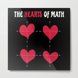 The Hearts Of Math Valentine's Day Math Metal Print