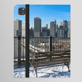 New York City Manhattan skyline during winter iPad Folio Case