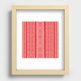 Ukrainian embroidery red and white Recessed Framed Print