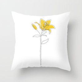 Mustard Lily Throw Pillow