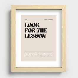 Look For The Lesson Recessed Framed Print