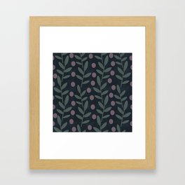 Midnight Leaves Framed Art Print