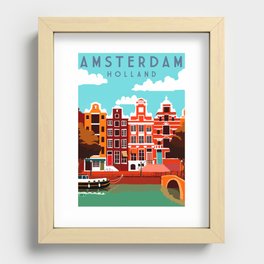 Vintage Amsterdam Holland Travel Recessed Framed Print