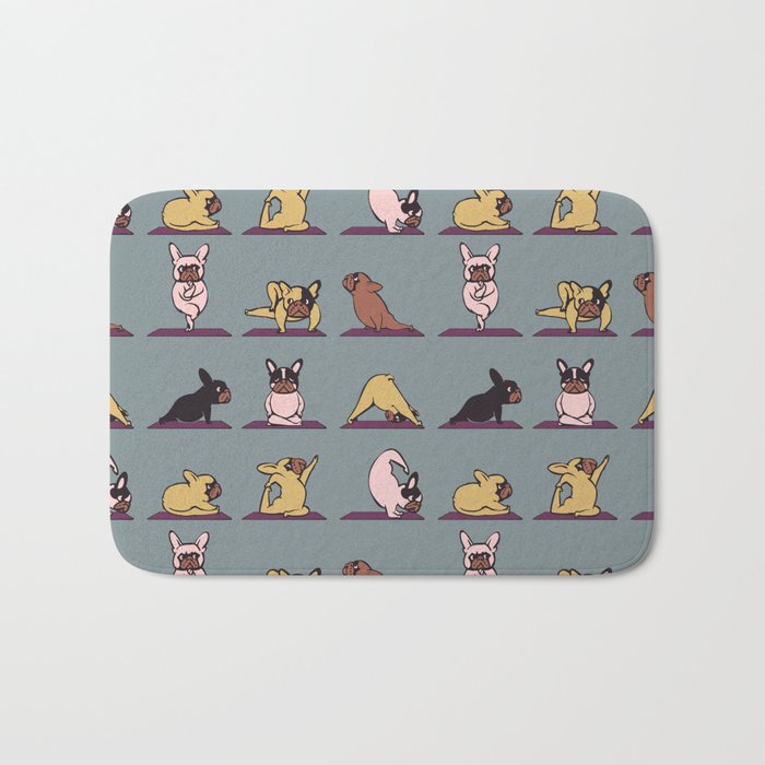 Frenchie Yoga Art Print by Huebucket | Society6