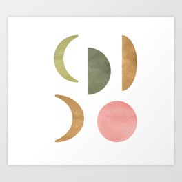 Moon shapes minimal  Art Print