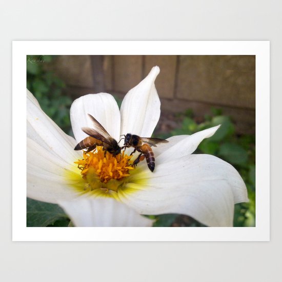Bees at Work Art Print