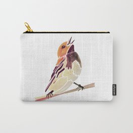 Watercolor Song bird // Wildlife Yellow Meadow Lark // White Background Carry-All Pouch