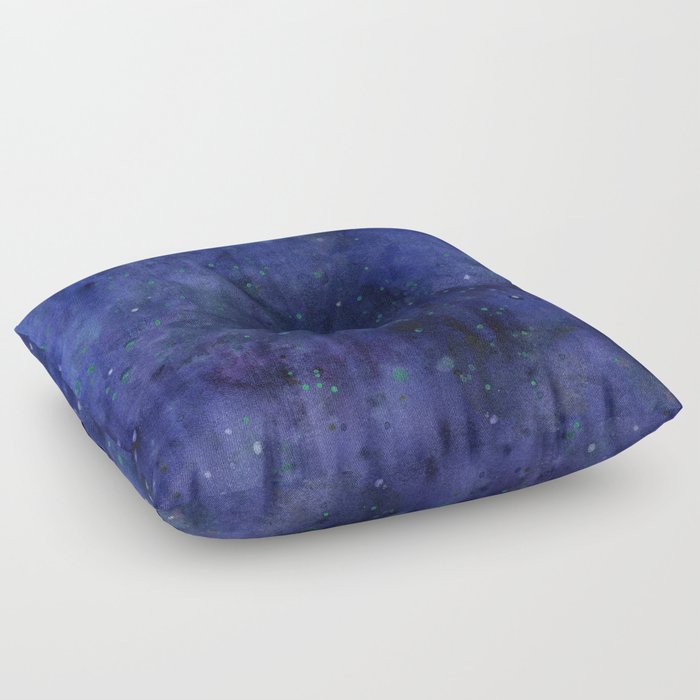 Galaxy Watercolor Nebula Texture Night Sky Stars Floor Pillow