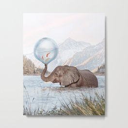 In a Bubble Metal Print | Magic, Bubble, Heyluisa, Dream, Fauna, Bath, Sunset, Animal, Photo, Digital 