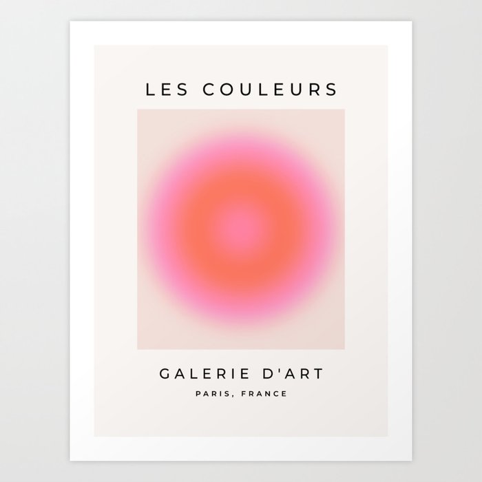 Les Couleurs | 04 - Aura Print Neutral Pink And Orange Preppy Decor Modern Gradient Art Print