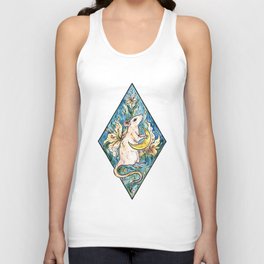 Rat with moon and lily ~ watercolor illustration Tank Top