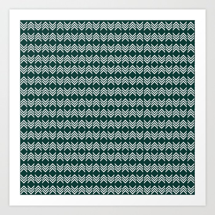 Up and down small arrows retro 60s pattern 7 Art Print