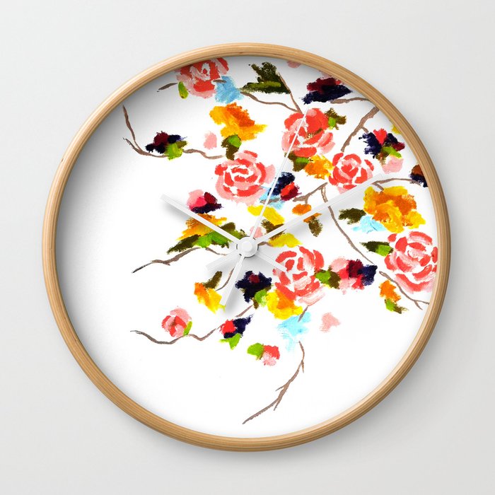 Floral Painting Wall Clock