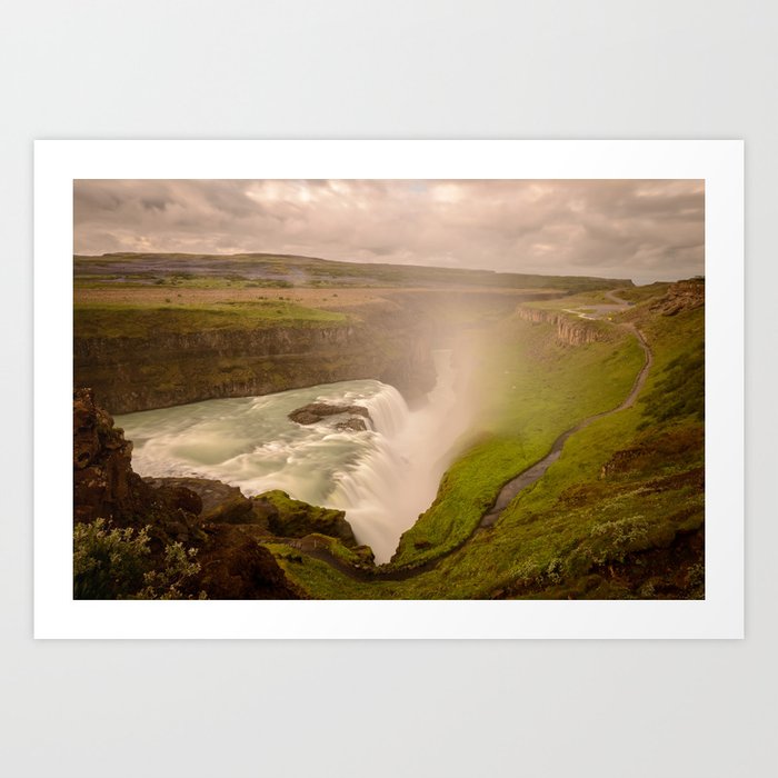 Gullfoss Summer Iceland Waterfall Landscape Photography Art Print By Landscapephotoart Society6