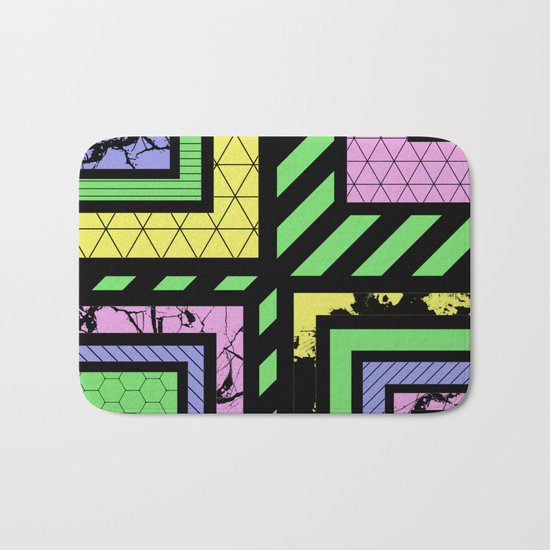 Pastel Corners (Abstract, geometric, textured designs) Bath Mat