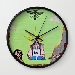 Just Be Wall Clock | Bee, Mixedmedia, Enlightenment, Decoupage, Collage, Ladyjennd, Paper, Other, Calm, Peace 