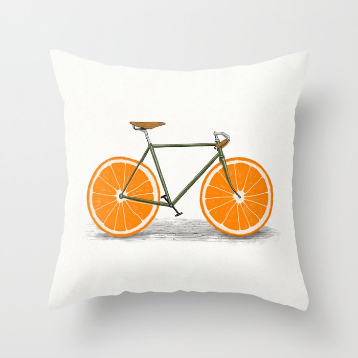 Zest (Orange Wheels) Throw Pillow