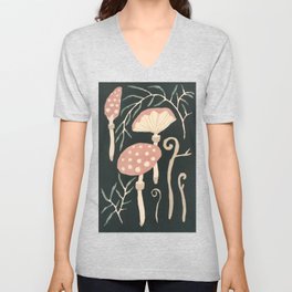 Yumeji Takehisa - Kinoko (Mushroom) Woodblock art V Neck T Shirt
