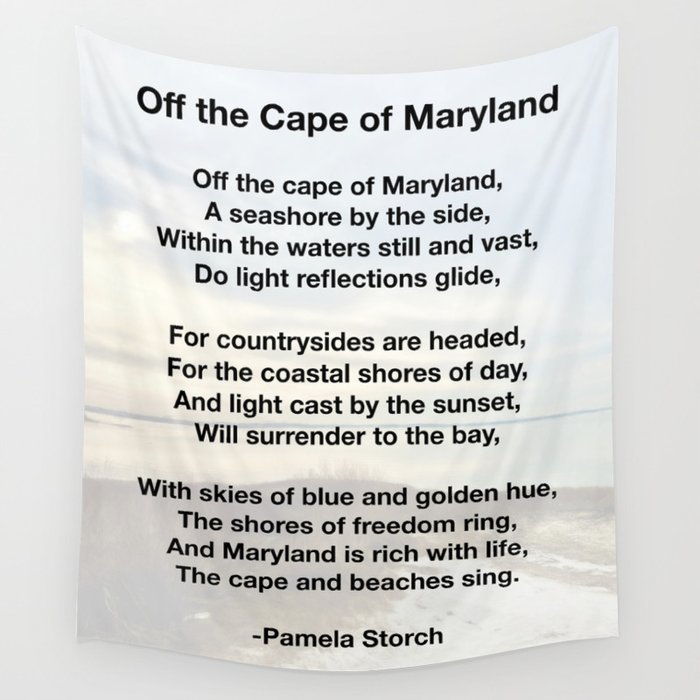 Off the Cape of Maryland Poem Wall Tapestry