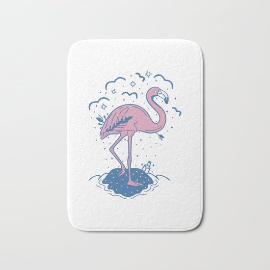 Tropical Paradise Flamingo Bath Mat